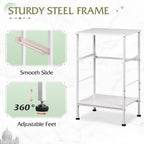 WLIVE Small White Nightstand with Drawer, Fabric Bedside Table, 25.03'' H | Night Stand with Wood Open Shelf, Small Bed Side Table for Bedroom, Dorm, Small Space, Easy Assembly