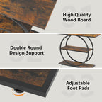 Arbuxzuy 41.3 Entryway Table, Industrial 3-Tier Narrow Console Table, Round Frame Foyer Table for Living Room, Hallway, Wood Accent Tables with Storage Shelves Brown & Black(Lagre)