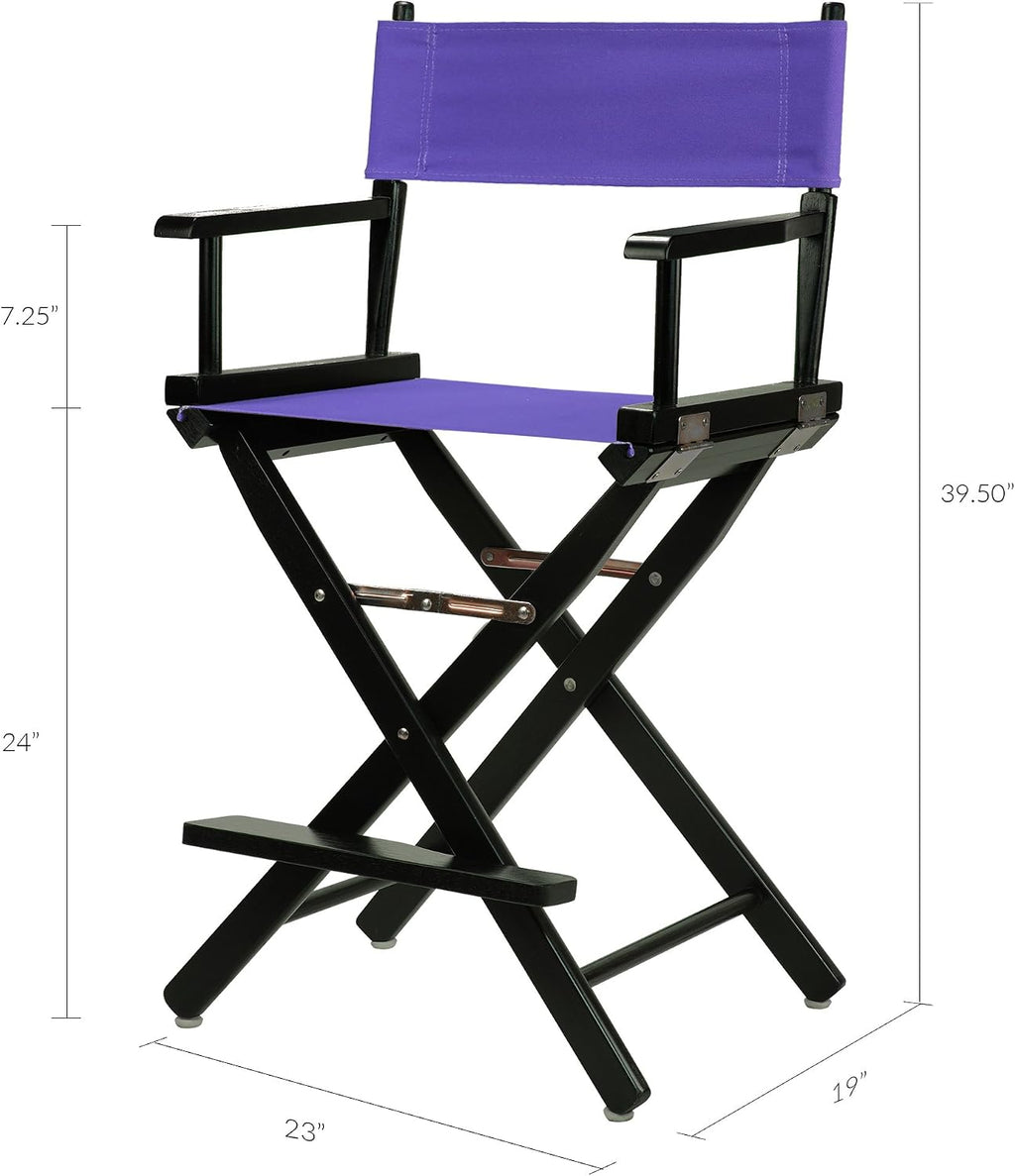 Casual Home 220-02/021-41 Director Chair 24" - Counter Height BlackFrame/Purple Canvas