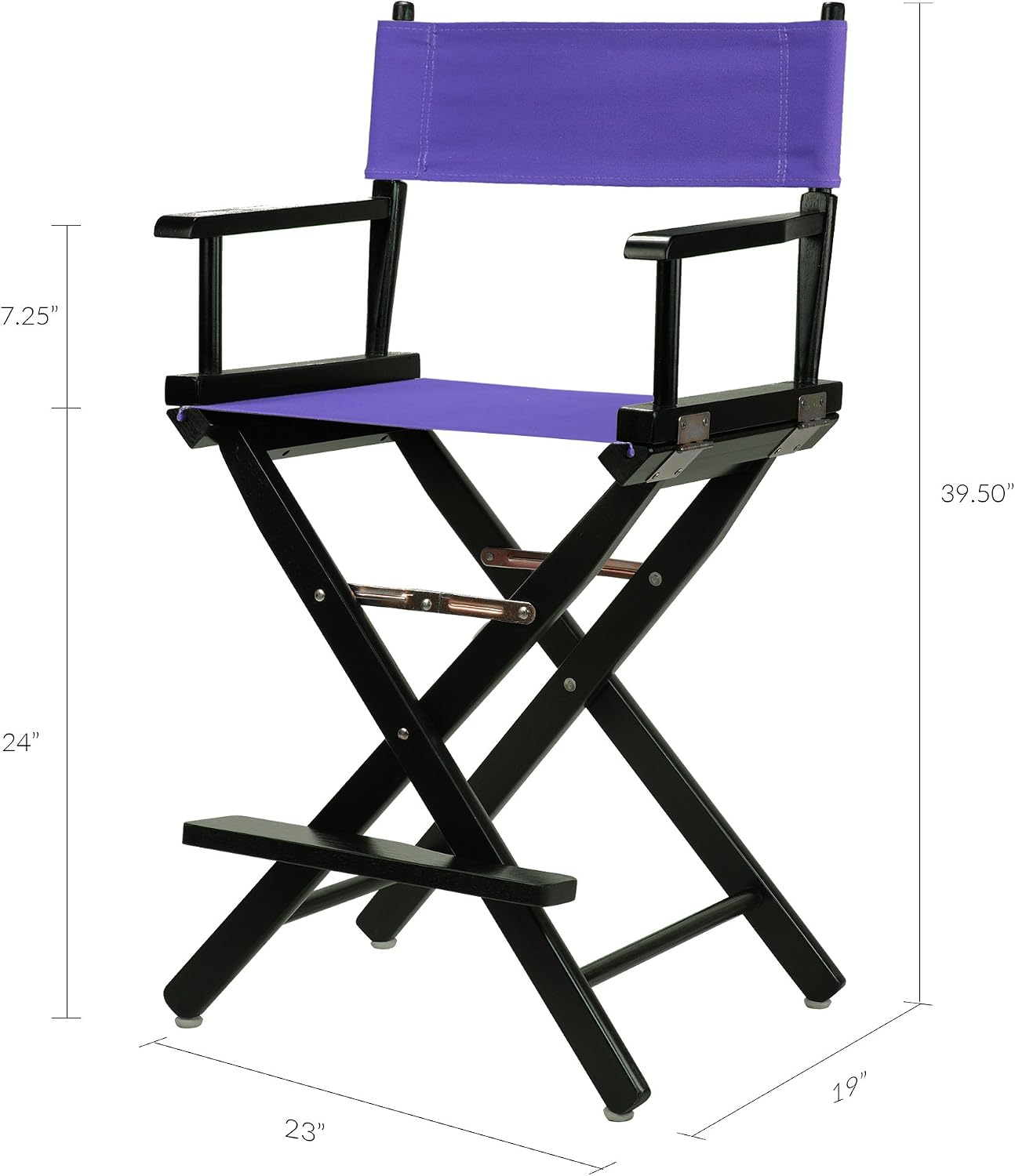 Casual Home 220-02/021-41 Director Chair 24" - Counter Height BlackFrame/Purple Canvas