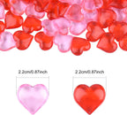 FEPITO 214Pcs Acrylic Hearts Red Pink Heart Valentines Day Vase Filler 0.87Inch Heart for Valentine's Day Table Home Decorations Wedding Decorations