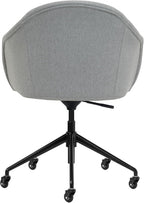 Laura Davidson Furniture Astoria II Office Chair - Commercial-Grade with Wheels, Swivel Chair for Offices and Conference Rooms, Made of Poly-Cotton Fabric, Grey