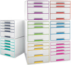 Leitz 52142036 A4 "Wow" Cube 5 Drawers Filling Unit - White/Blue