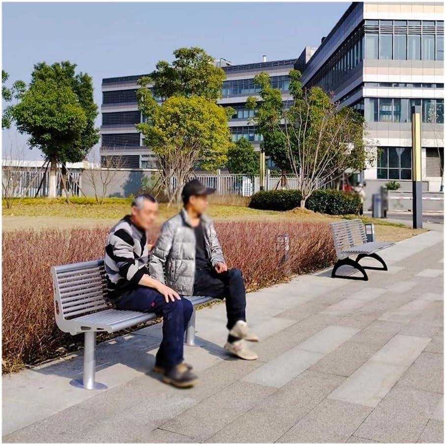 Patio Benches Garden Outdoor Backrest Benche, Stainless Steel Seating, Patio Leisure Chair(180cm)