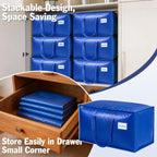 KYODOLED 4-Pack Extra Large Moving Bags, Lightweight Blue Storage Totes 24 Gal (27"x13"x15"), Heavy Duty 55lb Capacity PE Packing Bags for College Dorm, Closet Organization & Space Saving