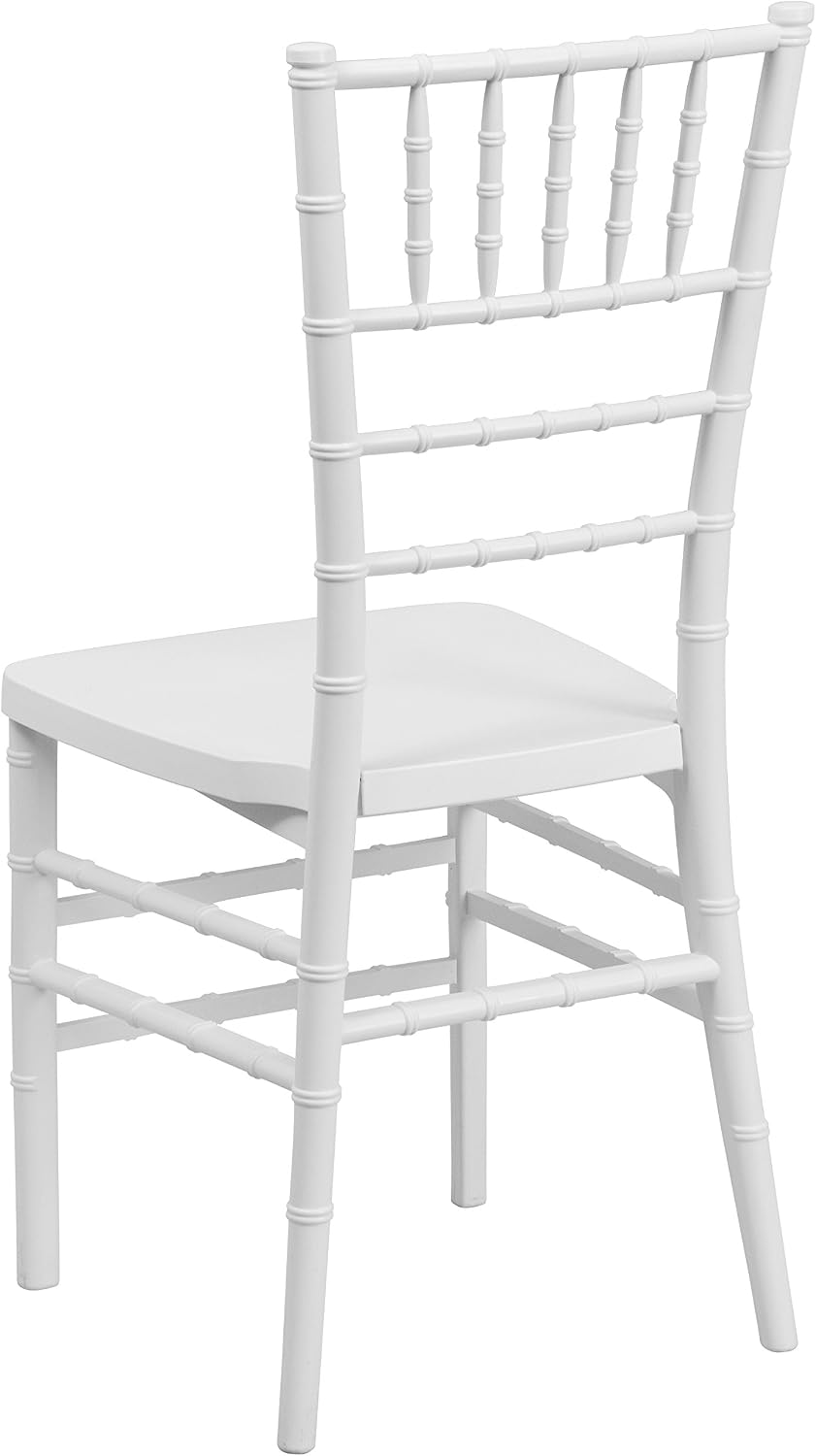 EMMA + OLIVER Matte White Resin Stacking Chiavari Chair