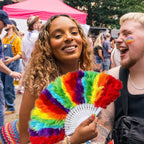 Rainbow Fan Folding Hand Feather Fans Handheld for Pride Day Parade Rainbow Party Decoration Music Festival Party Festival Decor
