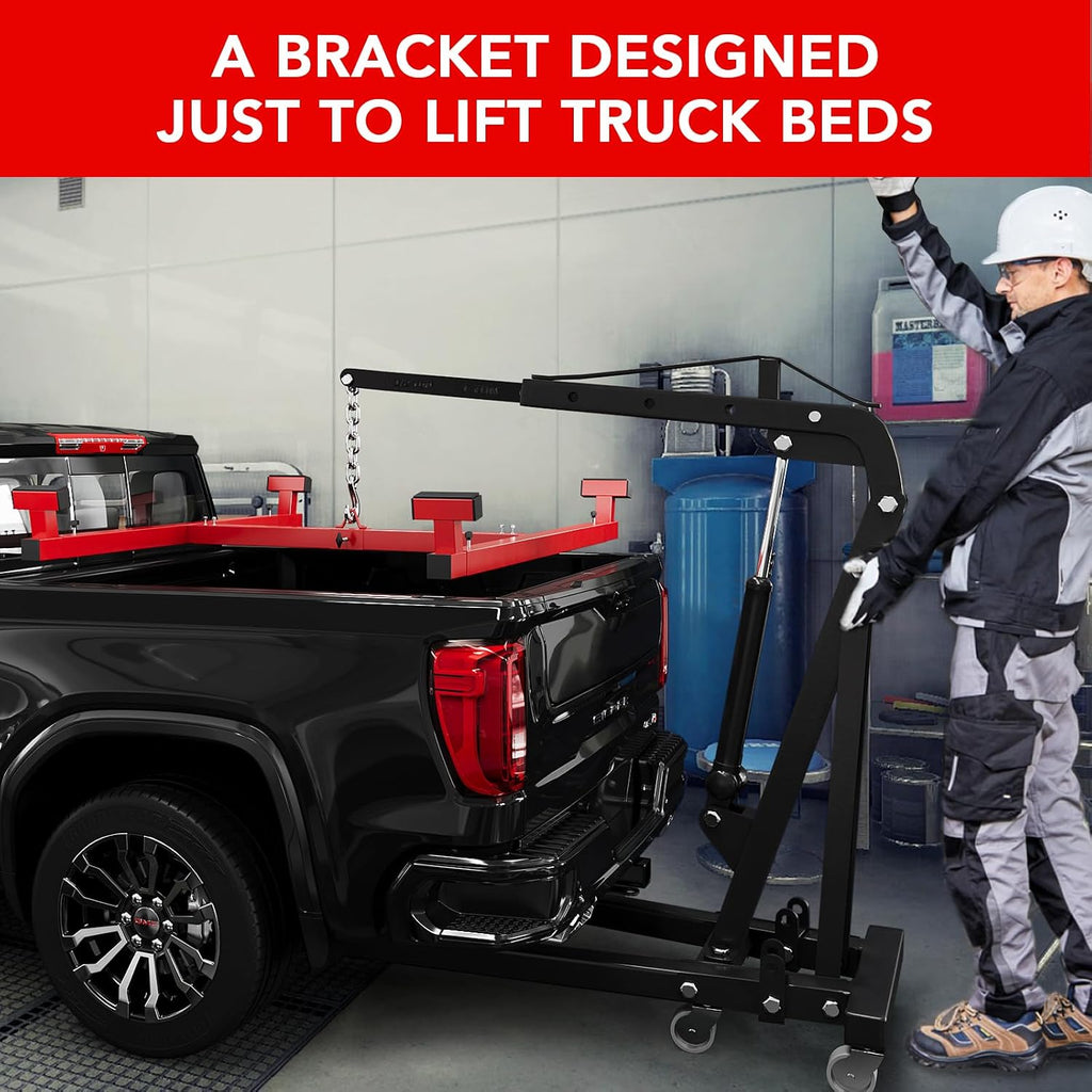 GarveeTech Truck Bed Lifter Box for Pickups Trucks, Heavy-Duty Truck Bed Lift Support 800 LBS Weight Capacity and Capacity Works On Beds, Red Black