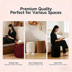 Folding Stool 660LB Load Capacity, 15.7" Home Furniture，Space-Saving Paper Stool Foldable to 1.2" – Eco-Friendly Kraft Paper Honeycomb Design, Modern Minimalist Stool for Living Room Office RV