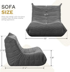 Bean Bag Chairs for Adults, Memory Foam Couch Sofa Chair,One-piece Foam Padding,Cozy Corduroy Material Bean Bag Chair,Bean Bag Sofa for Reading in Bedroom Living Room and Dorms,Gray