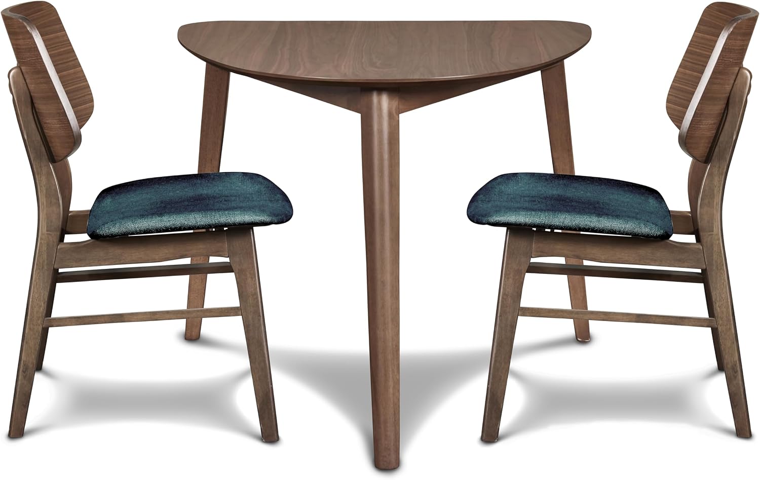 New Classic Furniture Oscar 3-Piece Wood Corner Table Set in Teal
