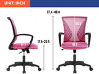 Home Office Chair Computer Ergonomic Chair Mesh Mid Back with Wheels Lumbar Support Armrest and Adjustable Executive for Men&Women