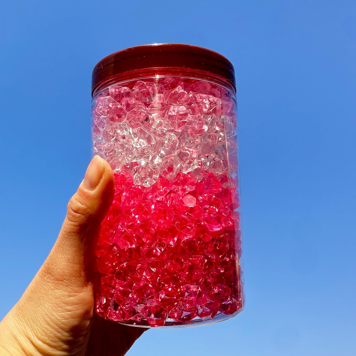 700PCS Fake Ice Cubes, 11 x 14 mm Acrylic Vase Fillers,Plastic Crushed Ice for Centerpiece Table Decorations,Table Scatter, Wedding Decoration, Photography Props