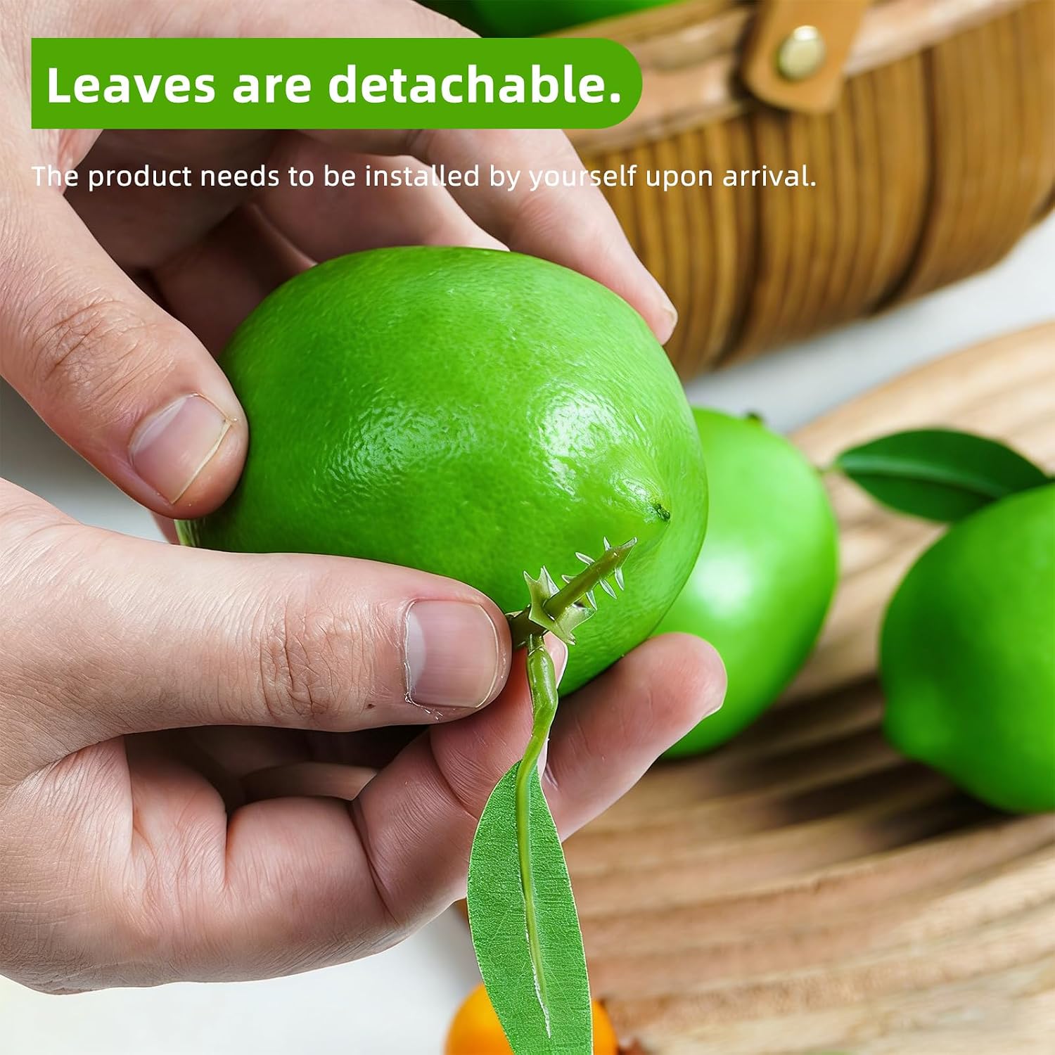 12 Pcs Artificial Lemons and Limes Fake Lemons Limes Set Realistic Fake Fruit for Home Kitchen Decor Green Lemon Mixed Set for Photography Props Table Centerpieces Party Decoration