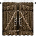 Rustic Wooden Barn Door Boy Girls Blackout Curtains, Brown Wood Door Farmhouse Village Rural Retro, 2 Panel Rod Pocket Thermal Insulated Drapes for Bedroom LivingKids Room Deco 42x45 inch