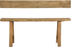 Artissance Rustic Natural Wood Noodle Bench, Long Wooden Entryway Bench, Weathered Farmhouse Indoor Outdoor Seating, End of Bed or Dining Room Bench Decor