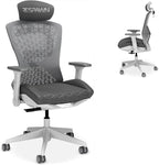 RESPAWN SPIRE Ergonomic Office Chair with Lumbar Support, Headrest, Adjustable Arms and Cooling Gel Seat Cushion, Comfy Breathable Mesh Seat for Home Office, High Back Reclining Gaming Chair - White