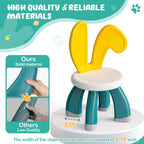 OCATO 2 Pcs Plastic Toddler Chairs: Kids Chairs for Table Toddler Stool Indoor Outdoor Camping Nursery Playroom Toddlers Kids Beach Chair Activity Rabbit Chair 3 4 5 6 Year Old Boy Girl Birthday Gift