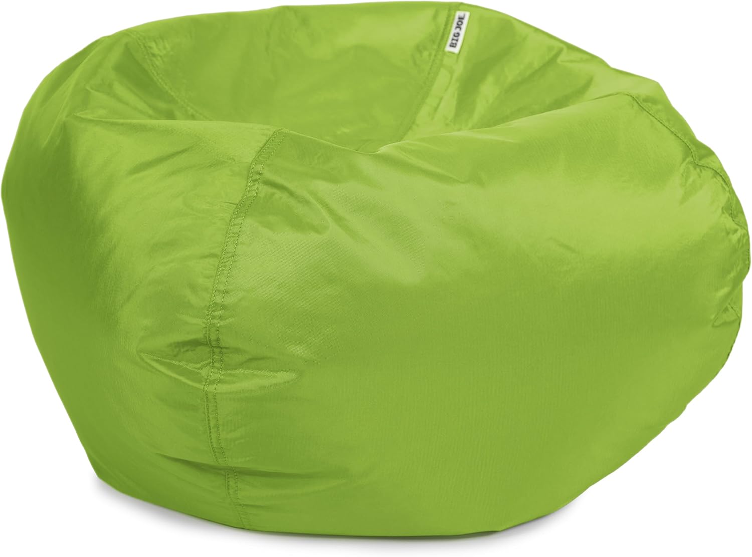 Big Joe Classic Bean Bag Chair for Kids Bedroom and Reading Nook, Easy-Clean Spicy Lime, Durable Nylon Polyester Blend, 2 feet Refillable