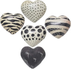 Love You My Friend Precious Hearts Hand Carved and Designs Etched By African Artisan. Valentine Mothers Day Bowl Vase Filler Set of 5 (Small, Black & White)