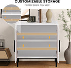 COMHOMA Sideboard Buffet Cabinet with Storage, Modern Wood Versatile Coffee Bar Console Table for Living Room Kitchen, Dining Room, Hallway, White-1 Pack