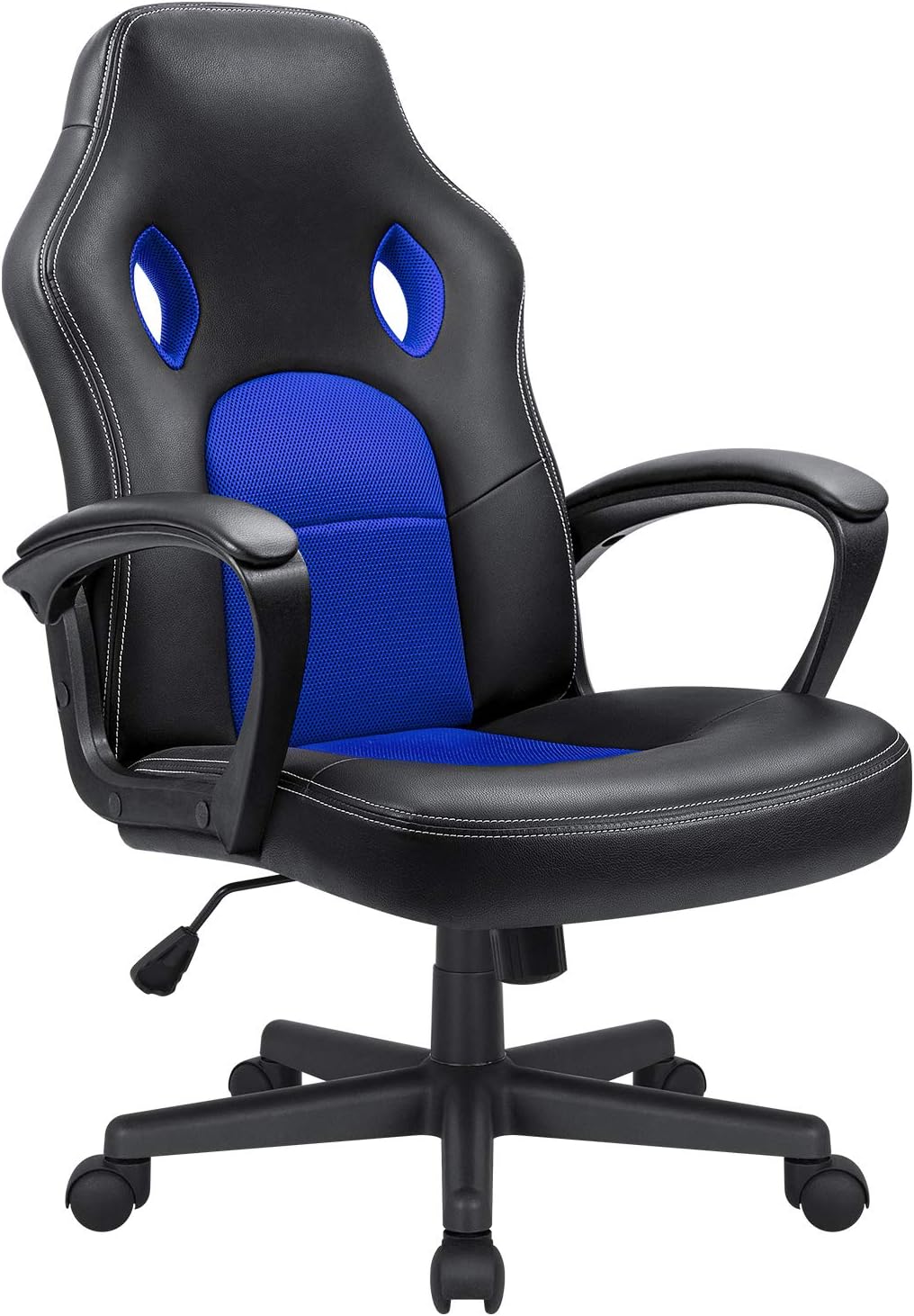 Office Gaming Chair High Back Leather Computer Chairs Ergonomic Height Adjustable Racing Game Desk Chair Executive Conference Task Chair (Blue)