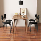 Murago Stackable Dining Chairs Set of 4, Stackable Waiting Room Chairs, Stacking Kitchen Chairs with Upholstered Back and Seat with Dense Foam Cushions, Steel Frame with 400 Lb. Capacity, Black