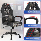 Gaming Chair PU Leather Chairs Ergonomic Office Chair Executive Computer Chairs High Back Computer Task with Lumbar Support Adjustable Height, Camo