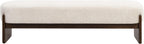 Virubi Elegant Upholstered Loop Yarn Ottoman, Beige End of Bed Entryway Benches, Corner Dining Bench Shoe Stool for Indoor Bedroom Living Dining Room (Beige)