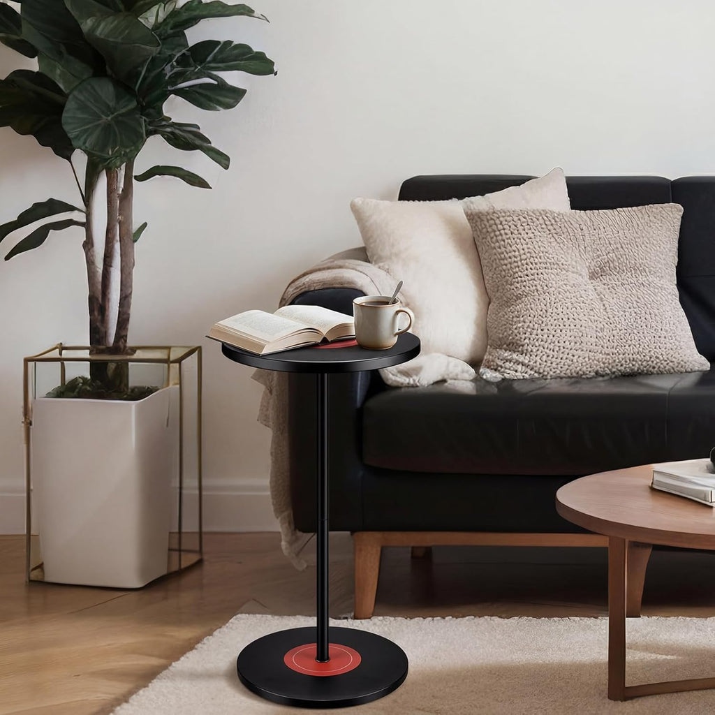 Weysat Vinyl Records Side Table Record Decoration for Indie Hippie Room Decor Small Round End Drink Table with Pedestal Modern Hippie Decor for Home Music Room Party Aesthetic Decoration 14x25.6 Inch