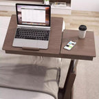 Coffee Table Height Adjustable C Shaped End Table, Foldable Couch Desk with Tiltable Top, Sofa Side Laptop Stand TV Tray with Storage Basket