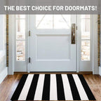 IOHOUZE Black White Striped Rug -27.5" X 43" Front Door Mats Outdoor,Washable Rug for Front Porch Decor,Spring Summer Welcome Mats Outdoor Indoor, Doormat for Farmhouse/Entryway/Home Entrance