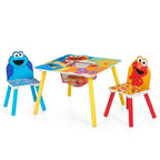 Delta Children Sesame Street Kids Table and 2 Chair Set with Storage, Blue | Greenguard Gold Certified, Kids Table & Chair Set for Toddlers & Children for Arts/Crafts, Snack Time, Durable Activity Table
