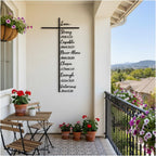 Elegant Metal Cross Wall Art with Scripture, Scripture-Engraved Faithful Design for Peaceful Living Spaces, Metal Crosses Jesus Wall Art Decor for Home Church (19.69 inches)