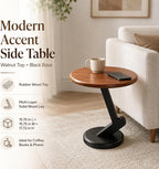 15.75 inch Solid Wood End Table, Round Size Table for Living Room | Sofa Side Table, Bedside Nightstand