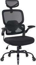 Office Chair Ergonomic Chair with Flip up Armrests, Adjustable Lumbar Support Computer Chair with Breathable Mesh Back Home Office Computer Chairs for Long Hours Mesh Office Chair
