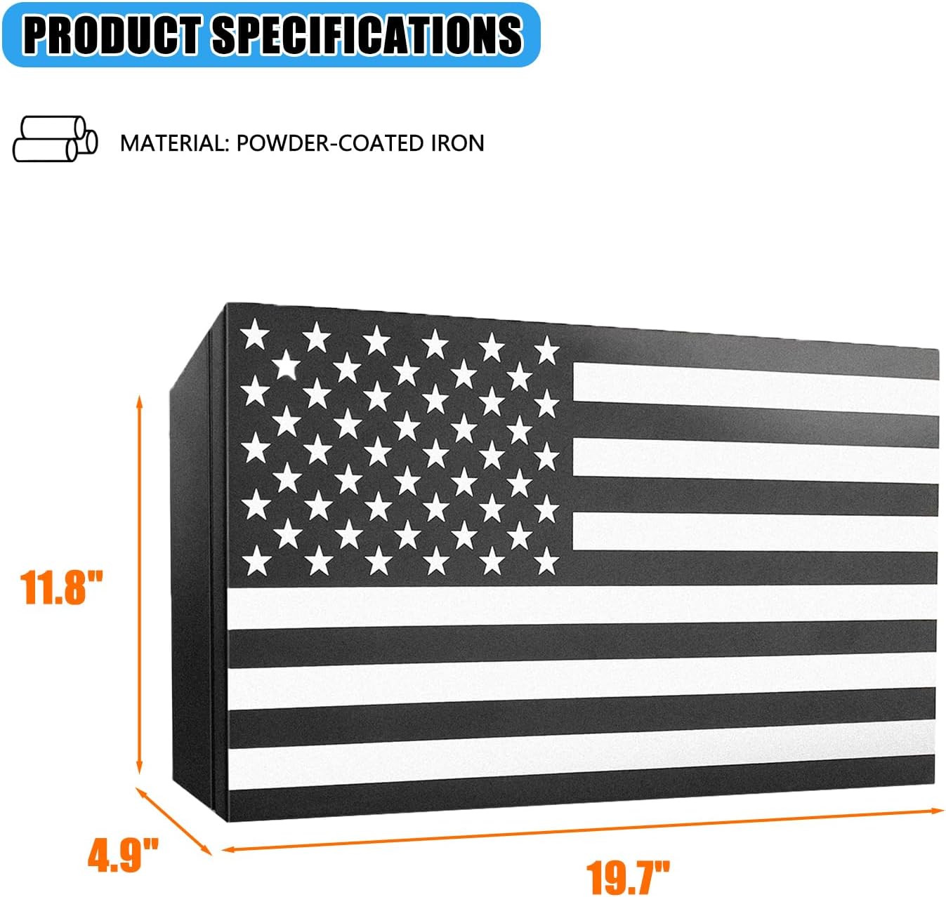 American Flag Gun Concealment Case, 19.7" x 11.8" x 4.9" American Flag Wall Hanging Concealed Gun Cabinet, Combination Lock All Iron Frame for Police Gift