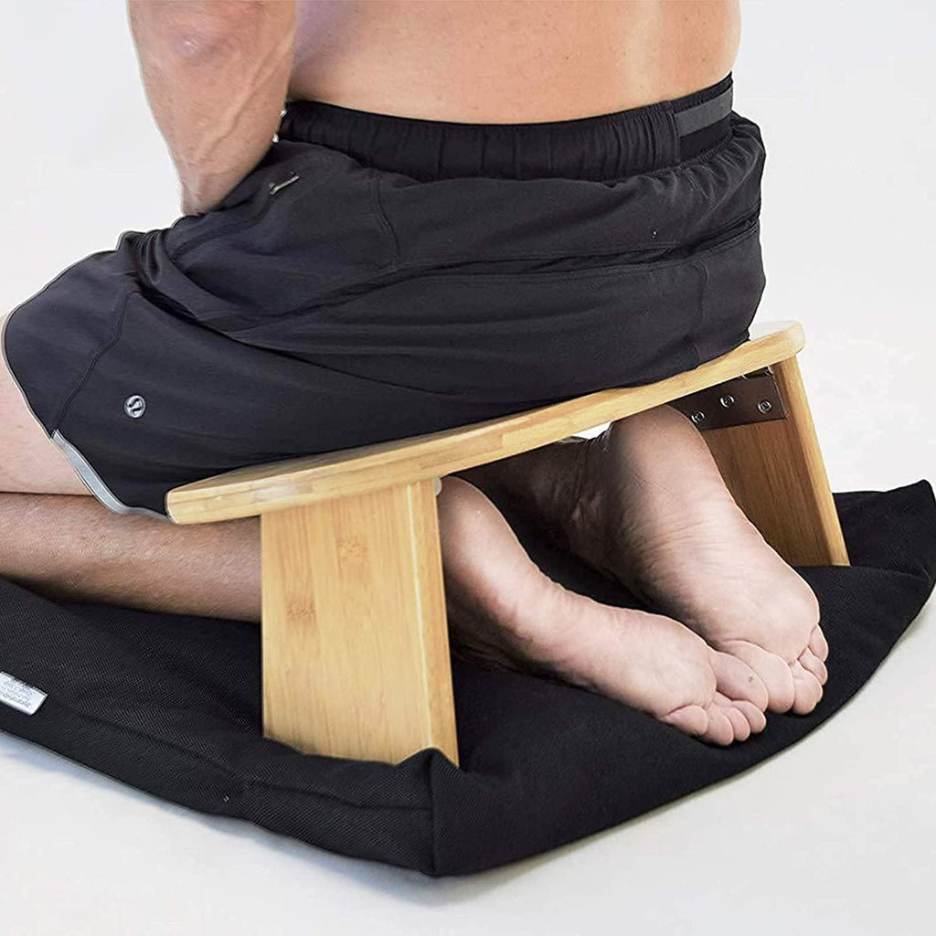 Folding Meditation Stool, Portable Foldable Perfect Kneeling Stool, Ergonomic Yoga Stool, Suitable for Prayer, Yoga, Seiza, Tea Ceremony and Healthier Sitting Postures 45x19x19cm