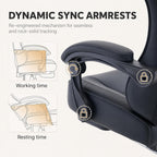 Office Desk Computer Gaming Chair for Adults, Ergonomic High Back Gamer Chair with Massage and Pocket Spring Cushion, Swivel Comfy Video Game Chairs with Footrest and Lumbar Support (Black Leather)