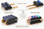 Wine Rack for Cabinet and Countertop - Adjustable in 2 Sizes - 3 Pack (2 Tier + 1 Tier+1 Tier) (Bamboo, Natural)