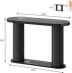 Garvee Fluted Console Table, 42.5 Inch Narrow Wood Entryway Table with Storage Shelf, Sofa Table Behind the Couch, for Hallway, Living Room, Foyer, Entrance, Black