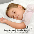 Toddler Pillow with Pillowcase - 13x18 My Little Dreamy Kids Travel Bed Pillows for Sleeping, Organic Cotton Small Pillowcase, Soft & Breathable, Machine Washable, Toddlers 2-5 years old (Soft White)