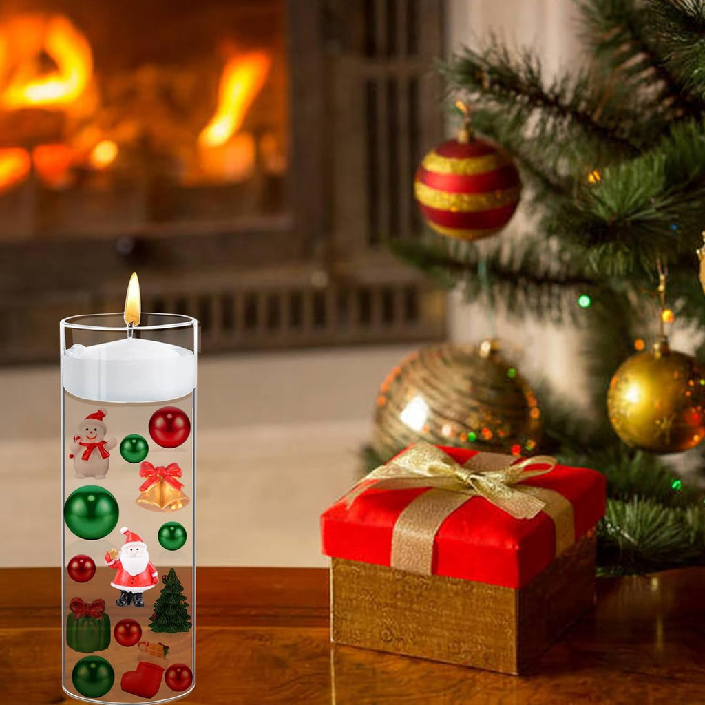 98 Pieces Christmas Vase Filler Decorations for Beads Faux Beads Party Garland for Vases Filler Wedding Centerpiece Christmas Party Decor (Christmas Theme)