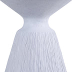 IRONORA Textured Concrete Accent Side Table, Hourglass Shaped Round Outdoor End Table, Weather Resistant Speckled Stone Pedestal Side Table for Patio Garden Living Room Bedroom Entryway, Nightstand