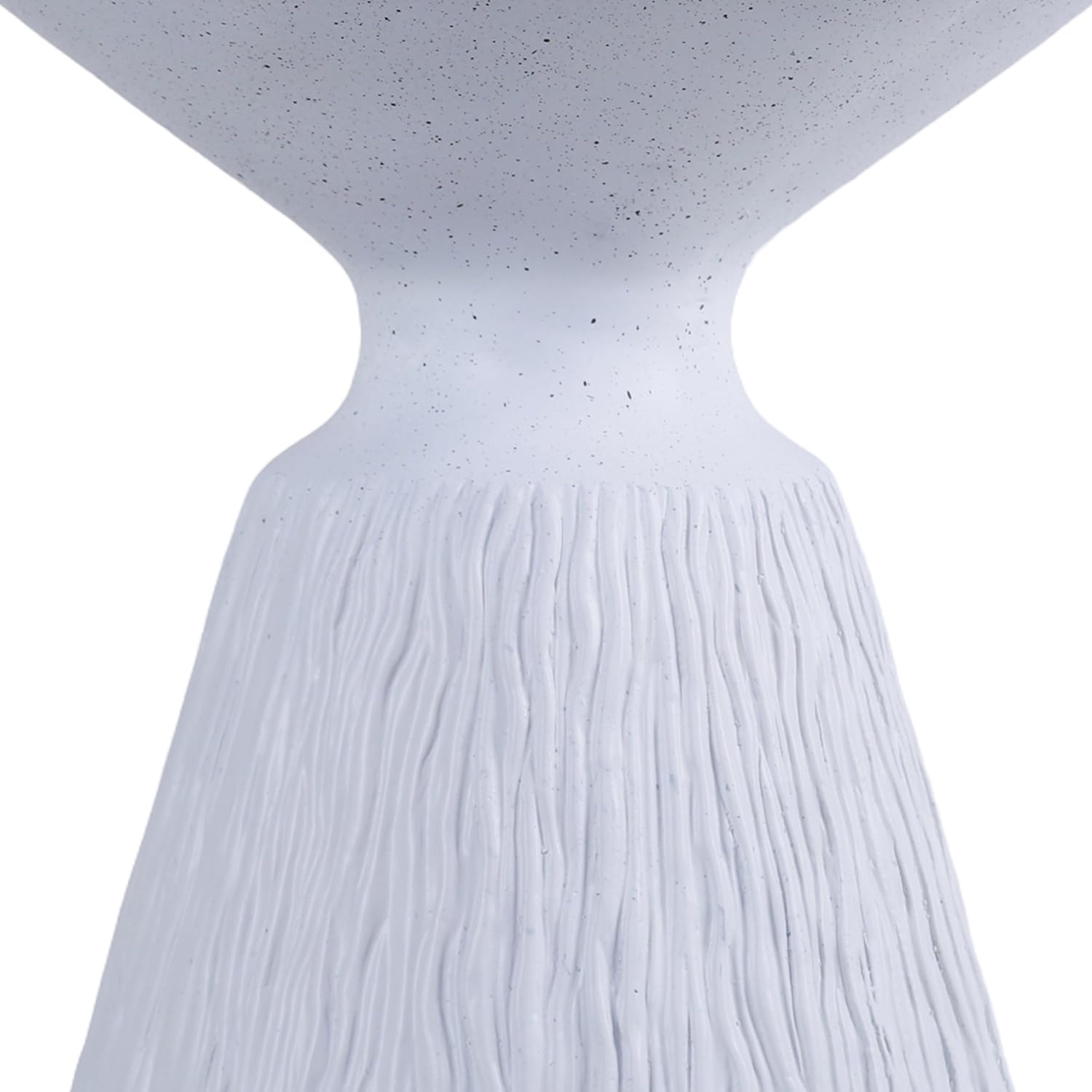 IRONORA Textured Concrete Accent Side Table, Hourglass Shaped Round Outdoor End Table, Weather Resistant Speckled Stone Pedestal Side Table for Patio Garden Living Room Bedroom Entryway, Nightstand