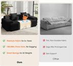 83.5" Boneless Loveseat with Ottoman, 30" Deep Seat Modular Sofa, Cloud Comfy Couches for Living Room, Apartment, Bedroom, No Assembly Required (Dark Gray)
