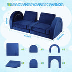 FAHKNS 12PCS Modular Toddler Play Couch Kit, Multifunctional Foam Play Couch Fold Out Kids Couch for Playroom, Kickball Game, Pitching Game