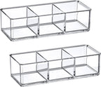 Amazing Abby - SereniTEA - 2-Pack Acrylic 3-Compartment Tea Bag Organizer, Clear Plastic Tea Box, 3-Slot Tea Chest, Perfect Tea Storage Solution for Kitchen Cabinet, Countertop, Pantry, and More