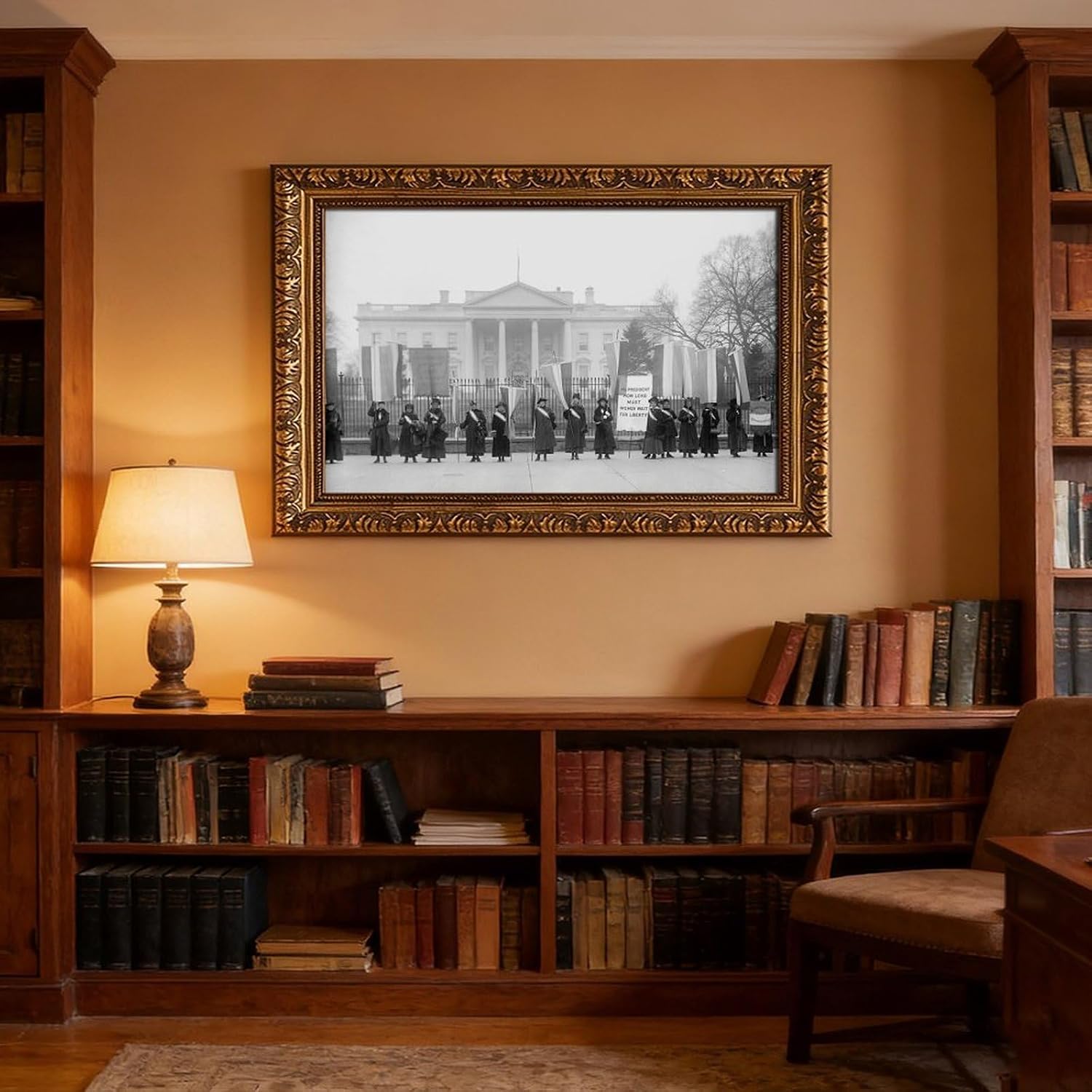 Women's Suffrage Voting Rights Protest At The White House Poster Posters Prints Canvas Deco Paintings Vintage Wall Art For Offices Living Rooms And Bedrooms Hanging Frame 12" L X 18" W