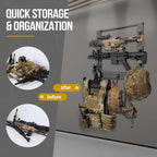ONETIGRIS Gun Rack Wall Mount,Indoor Gun Rack for Wall with Shelf Horizontal and 1 Removable Gun Accessories Tray